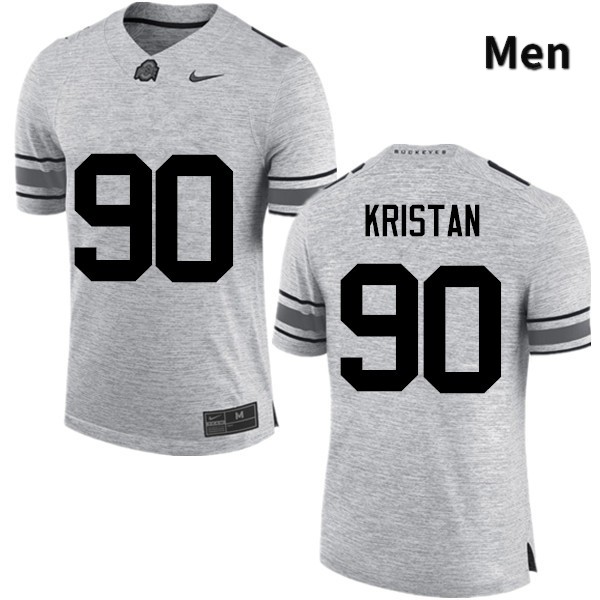 Men's Ohio State Buckeyes #90 Bryan Kristan Gray Game College Stitched Football Jersey 23AN041RB